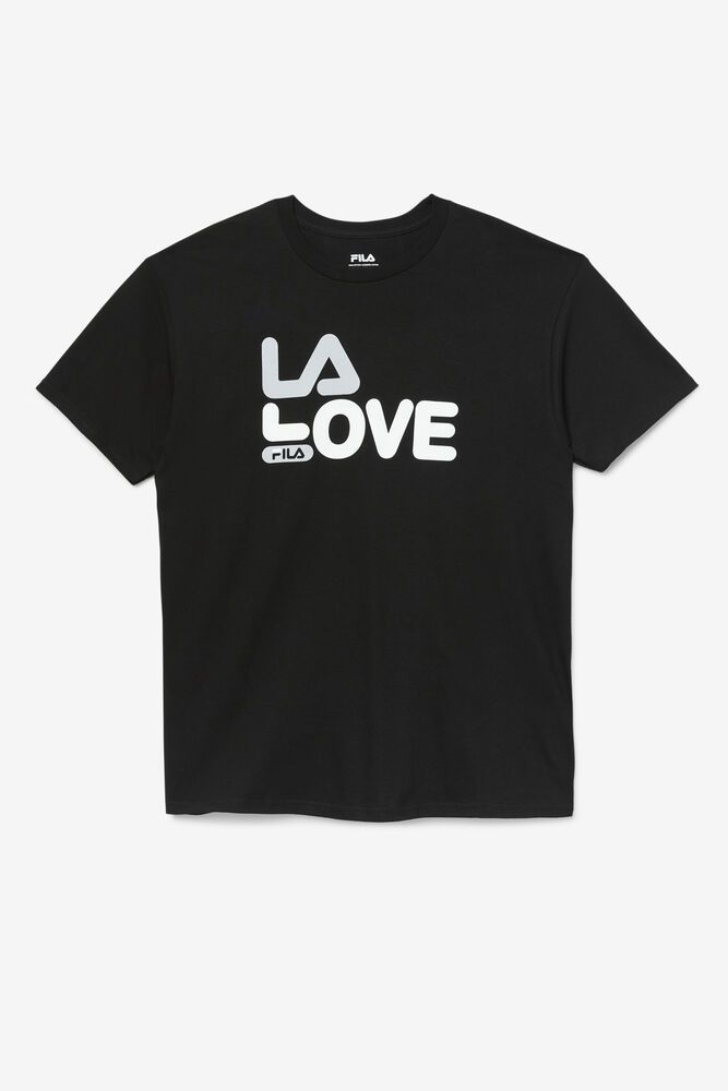 Fila La Love T-Shirt Black - Mens - 83769HCAZ